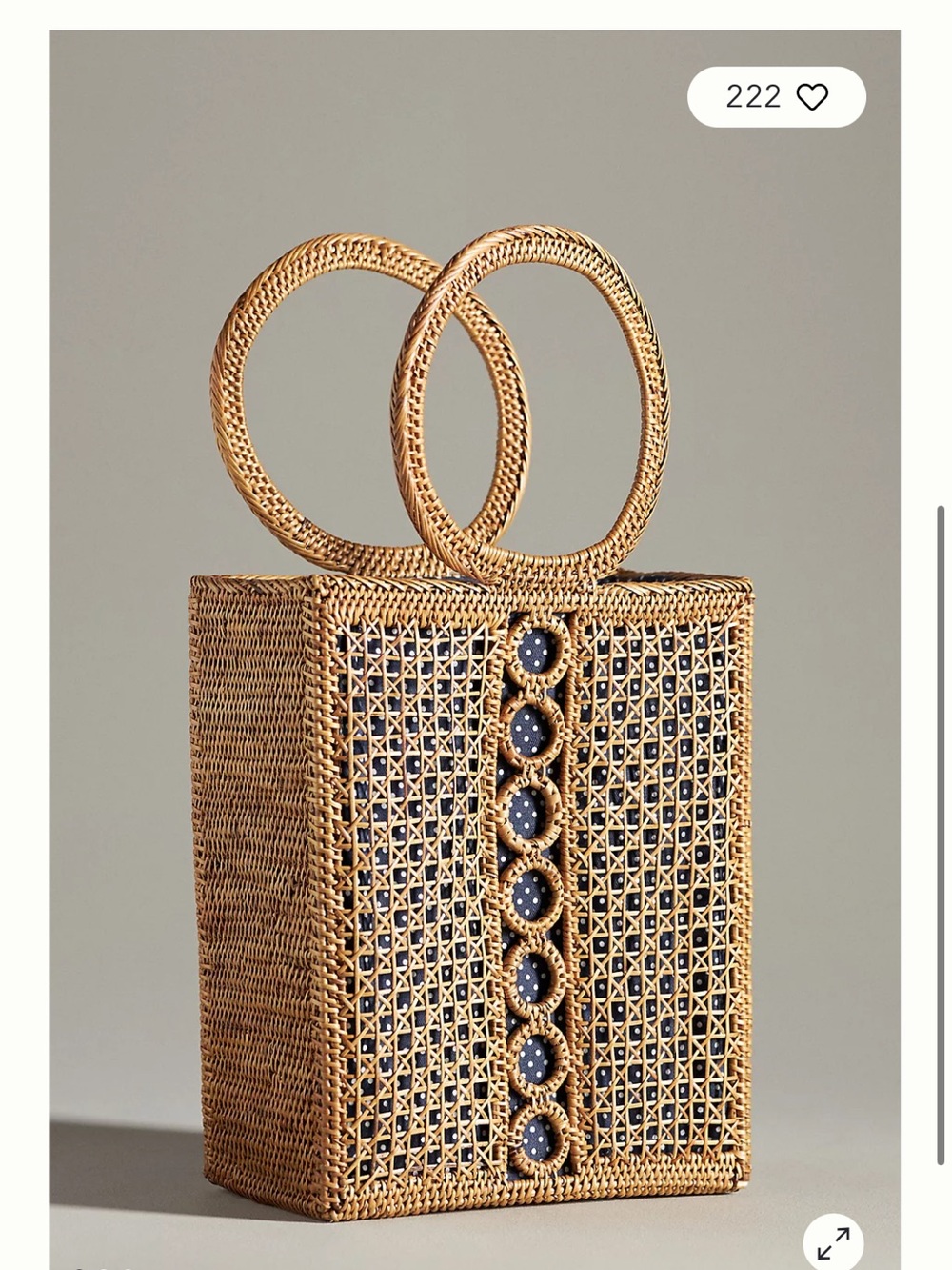 Anthropologie woven textured Bali tote basket bag